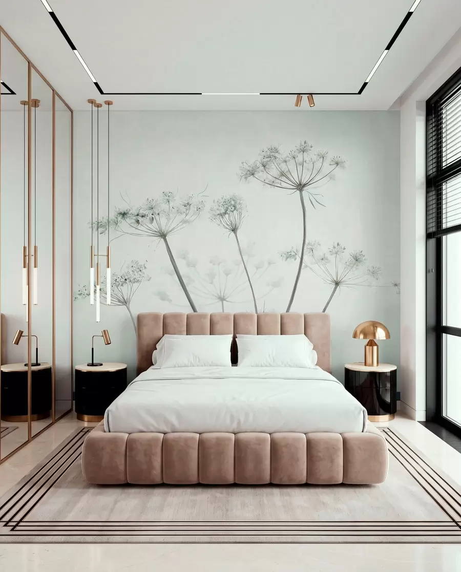 wall murals Нежни сушени кишобрани на мекој светлој позадини w05543v1