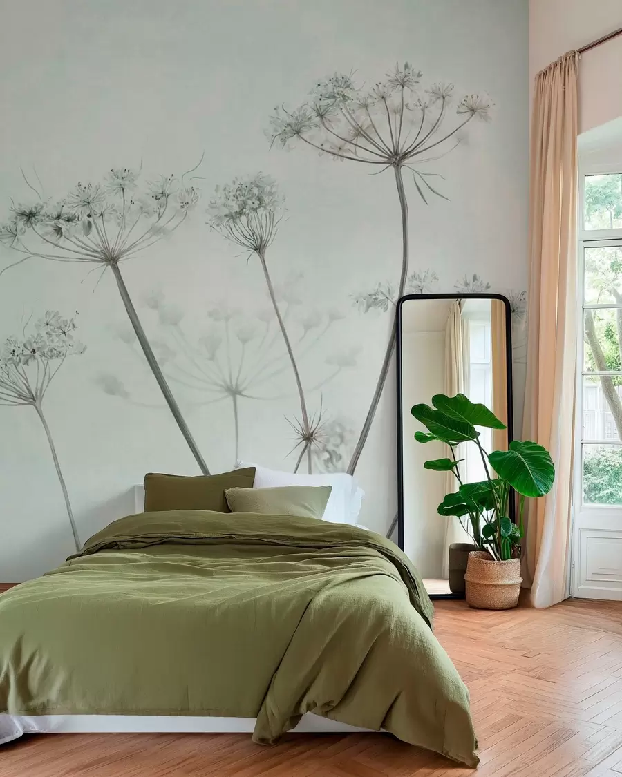 wall murals Нежни сушени кишобрани на мекој светлој позадини w05543v1