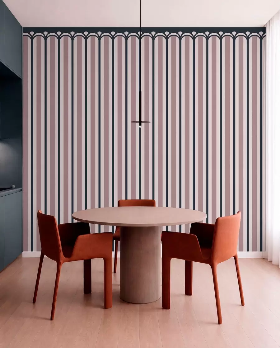wall murals Вертикални орнамент у ружичастим и сивим нијансама w05610v1