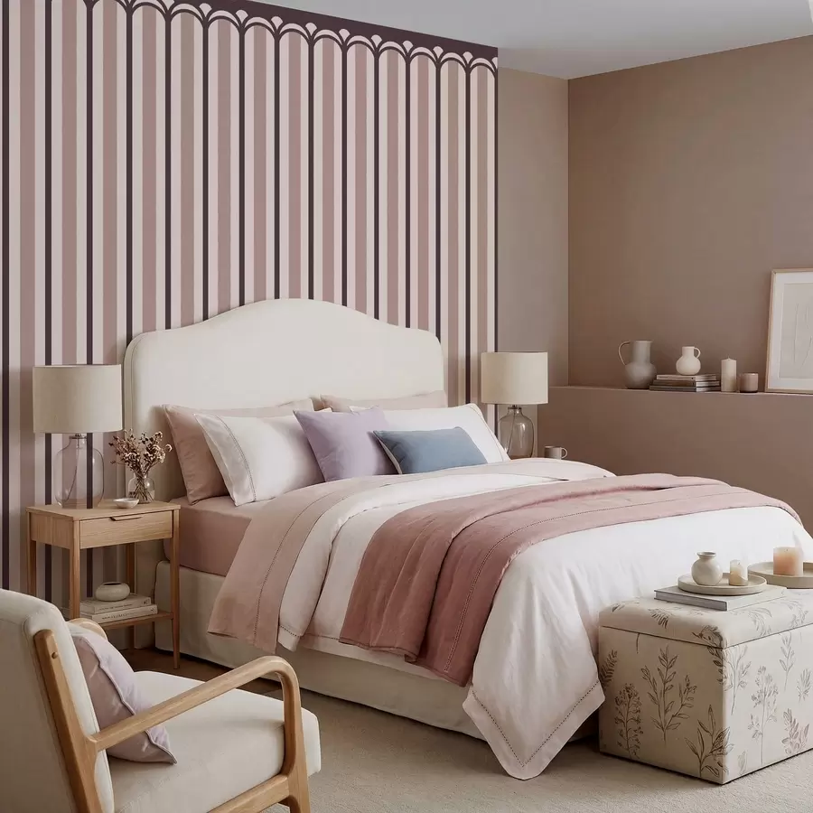 wall murals Вертикални орнамент у кремастим и шљивастим тоновима w05610v2