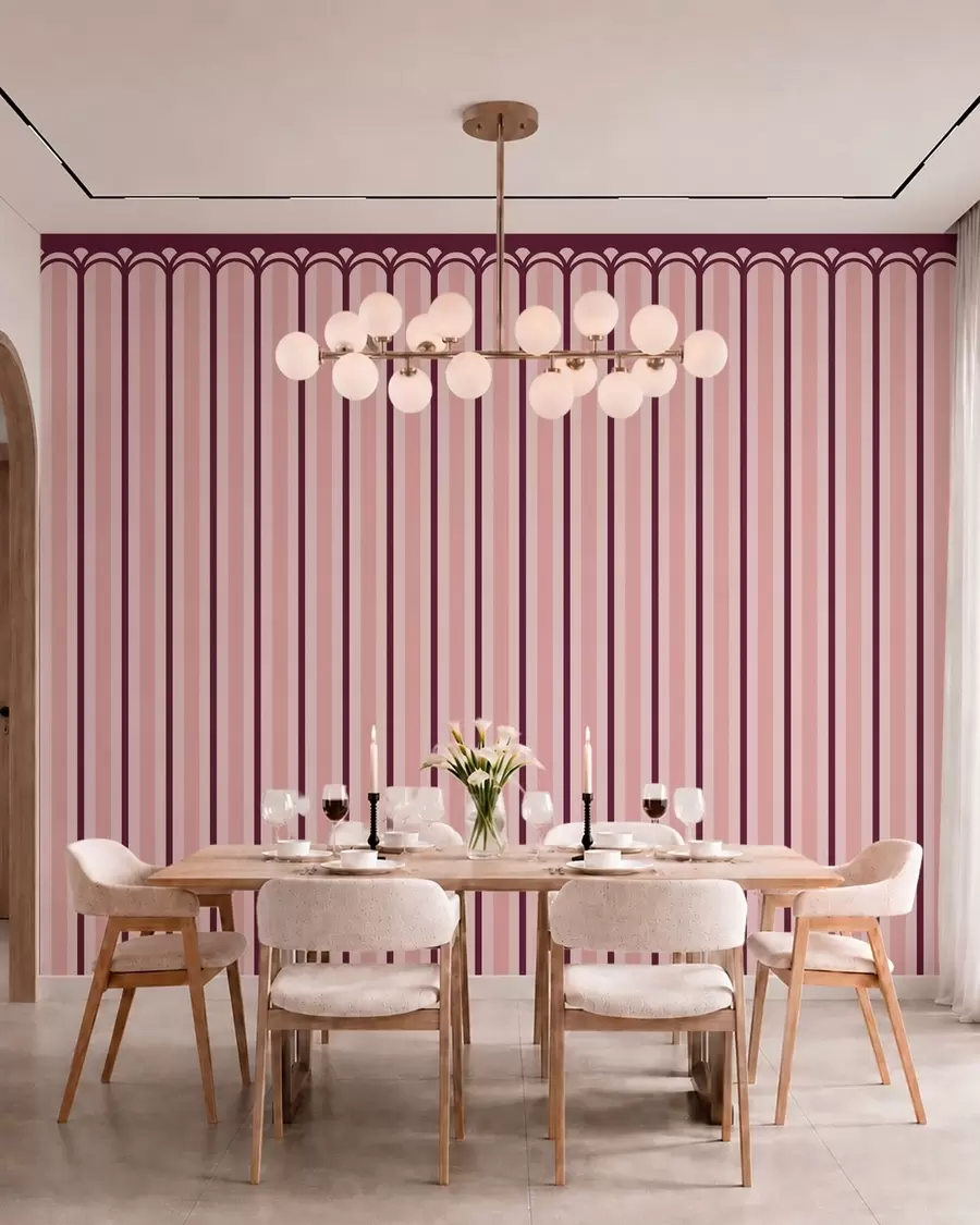 wall murals Вертикални орнамент у ружичастим и бордо тоновима w05610v4