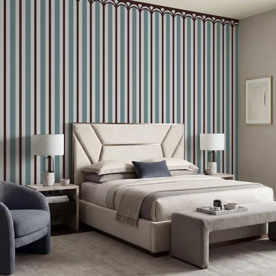 wall murals Вертикални орнамент у плавим и смеђим тоновима w05610v5