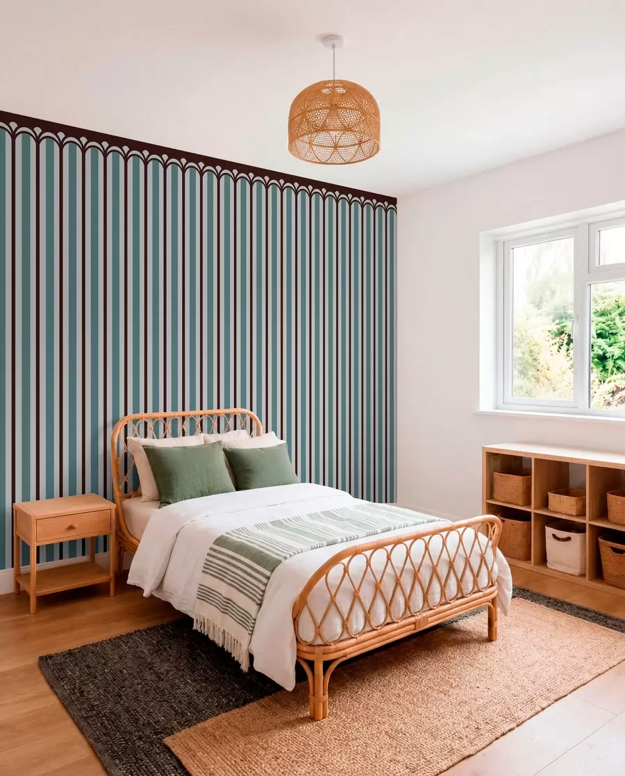 wall murals Вертикални орнамент у плавим и смеђим тоновима w05610v5