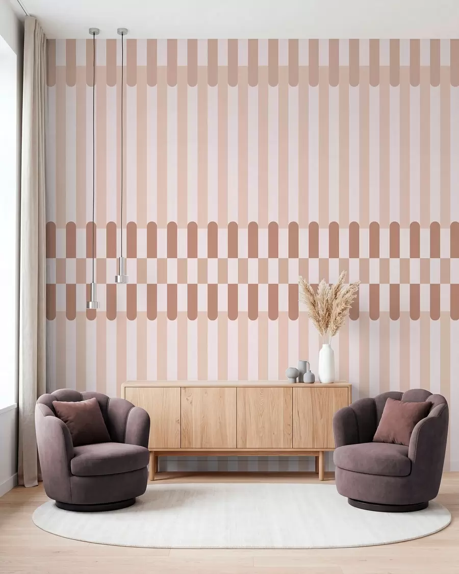 wall murals Пругасти узорак у светло ружичастим тоновима w05150v1