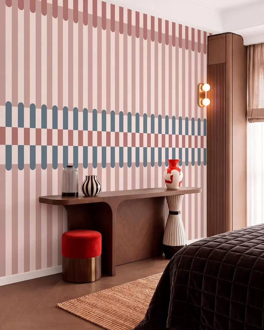 wall murals Пругасти узорак у ружичастим и плавим тоновима w05150v5