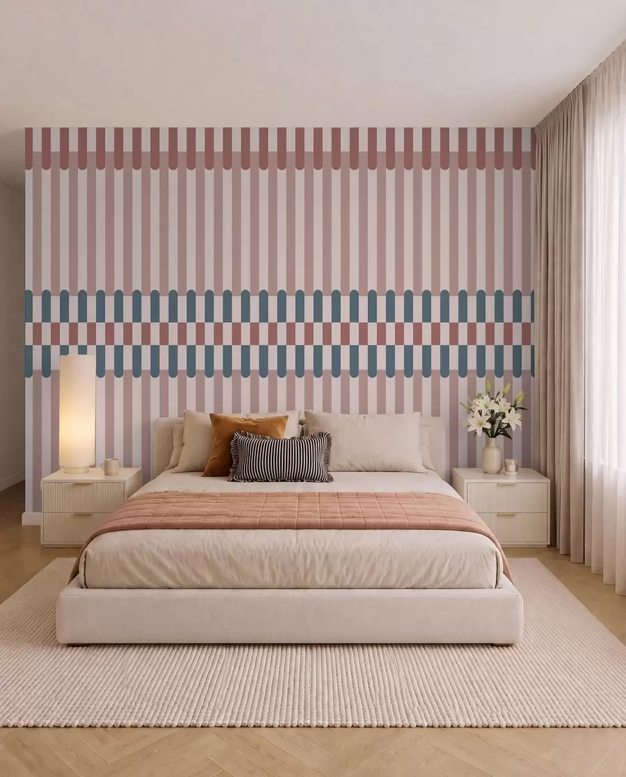 wall murals Пругасти узорак у ружичастим и плавим тоновима w05150v5