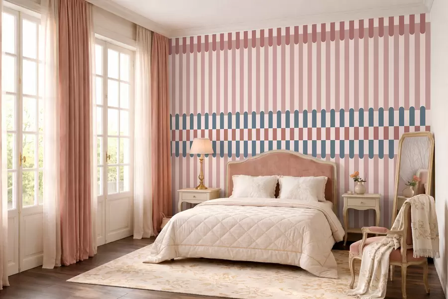 wall murals Пругасти узорак у ружичастим и плавим тоновима w05150v5