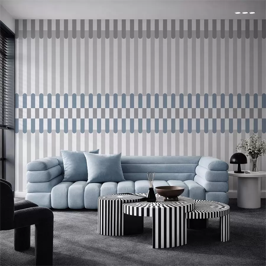 wall murals Пругасти узорак у сивим и плавим тоновима w05150v6