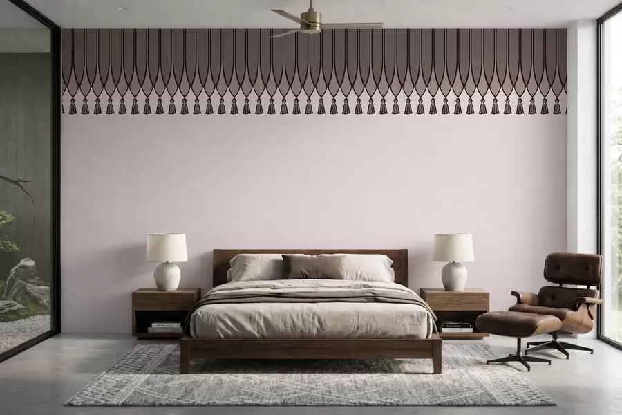 wall murals Декоративна ивица са ресама у лила тоновима w05544v1