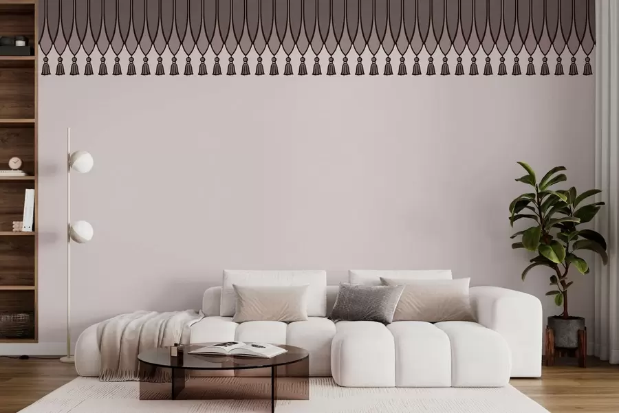 wall murals Декоративна ивица са ресама у лила тоновима w05544v1