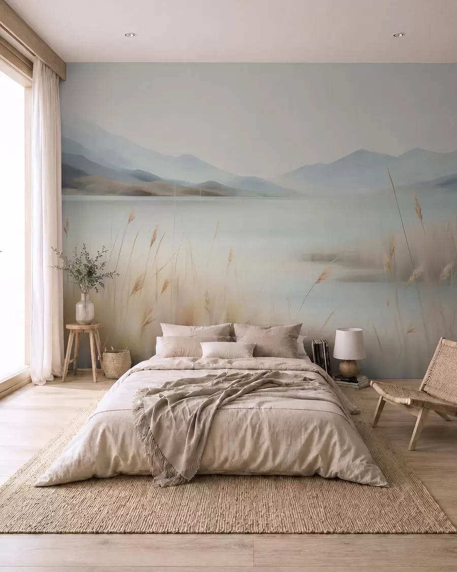 wall murals Апстрактни пејзаж планина и језера w05584