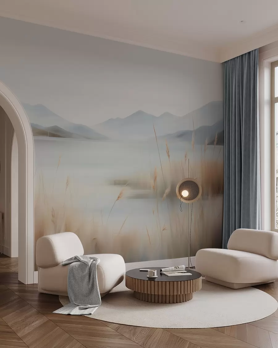 wall murals Апстрактни пејзаж планина и језера w05584
