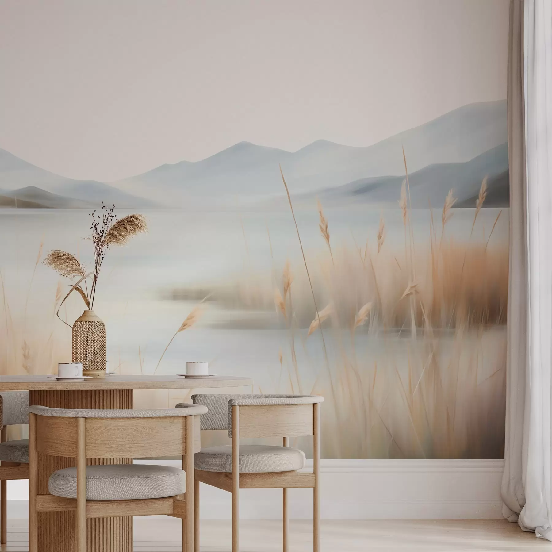 wall murals Апстрактни пејзаж планина и језера w05584