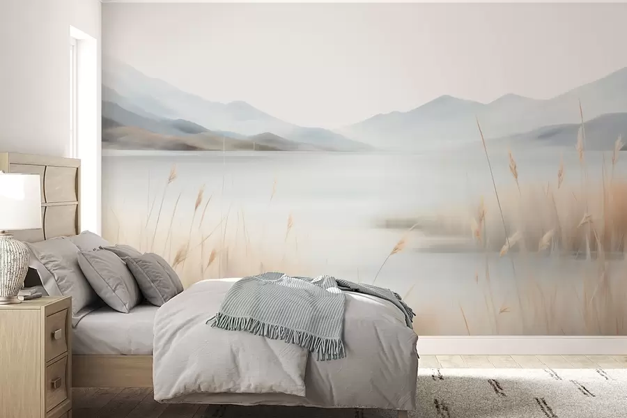wall murals Апстрактни пејзаж планина и језера w05584