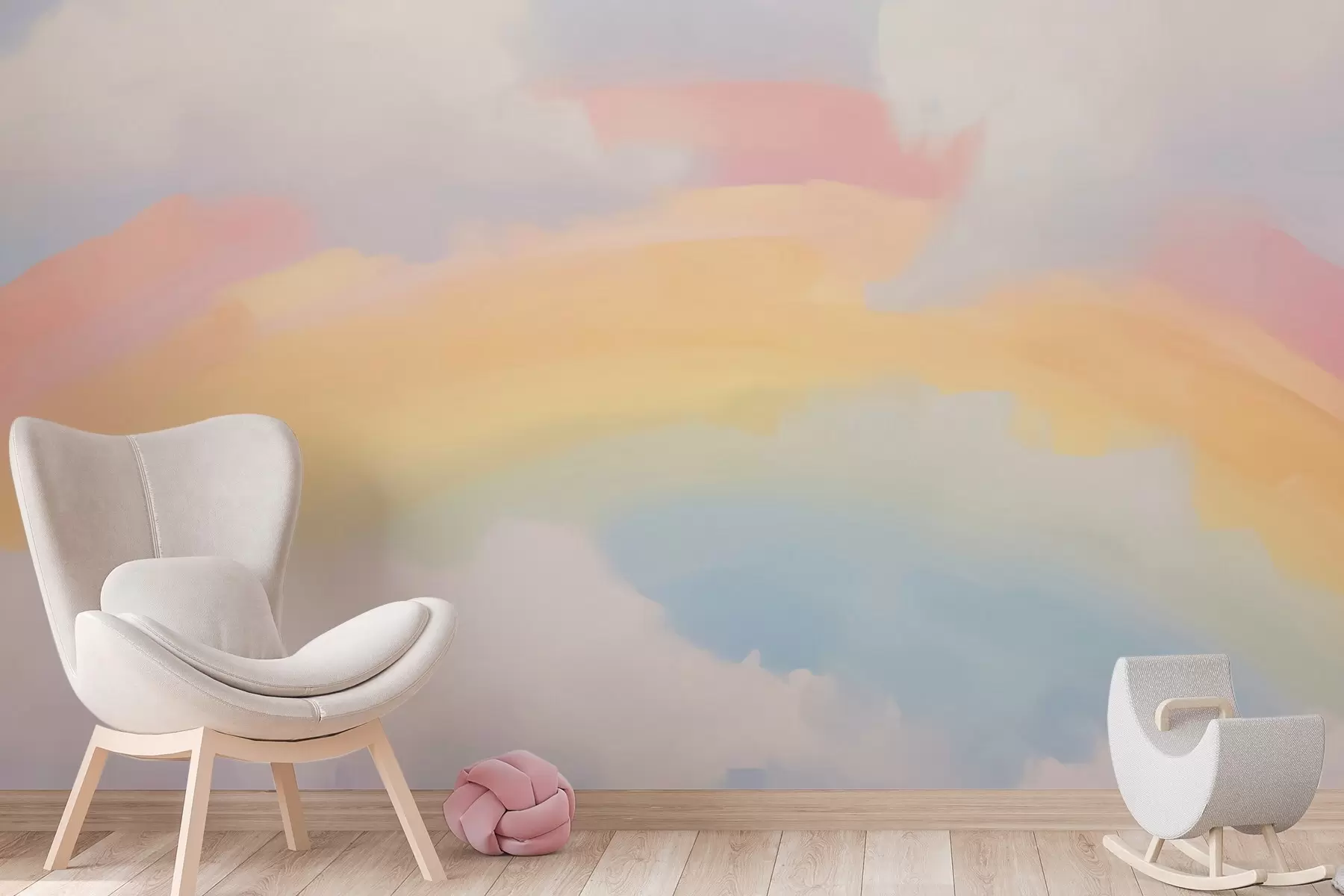wall murals Апстрактна дуга међу облацима имитација сликарства w05592