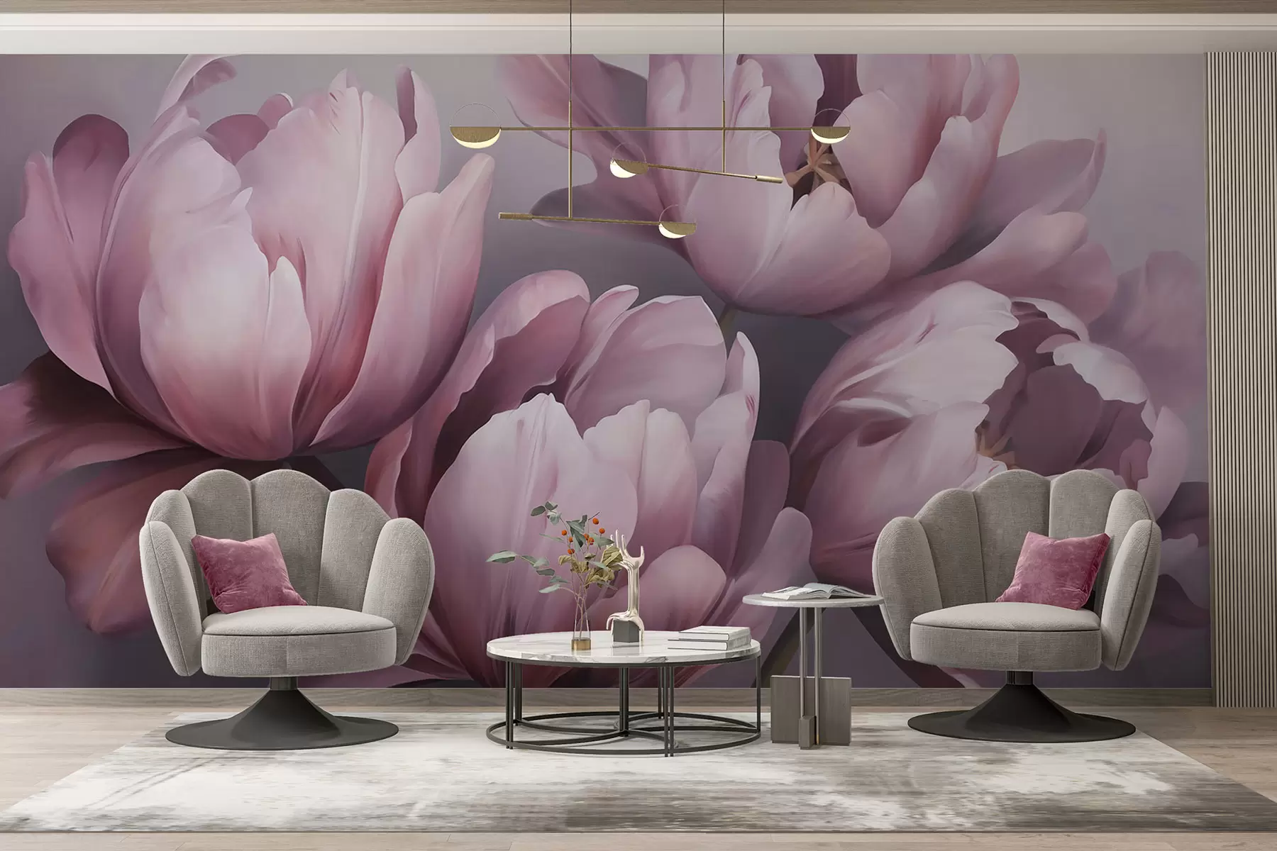 wall murals Апстрактна имитација слике тулипана w05593