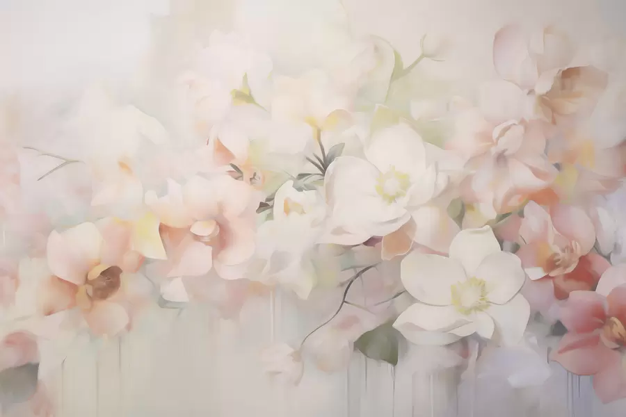 wall murals Нежно апстрактно цвеће, имитација слике w05594
