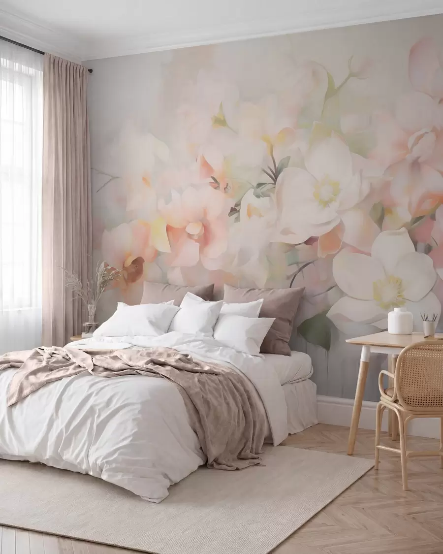 wall murals Нежно апстрактно цвеће, имитација слике w05594