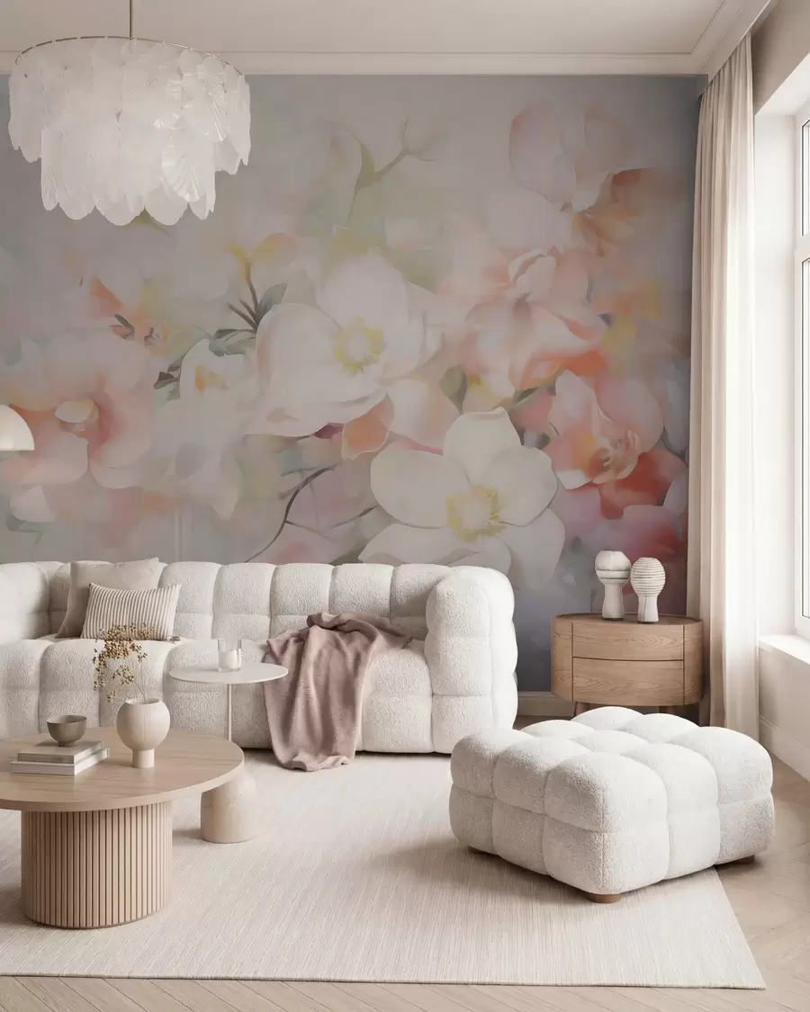 wall murals Нежно апстрактно цвеће, имитација слике w05594