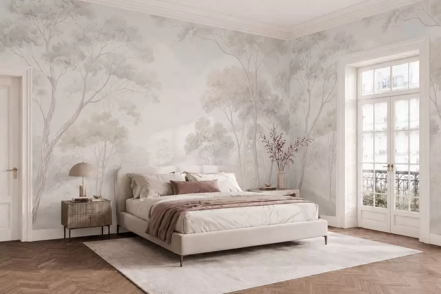 wall murals Мекана магловита шума у пастелним тоновима w05624v1
