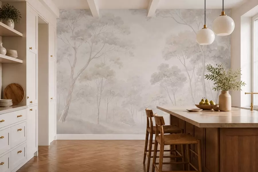 wall murals Мекана магловита шума у пастелним тоновима w05624v1