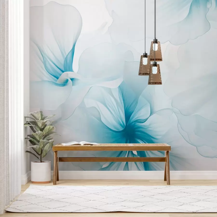wall murals Меко руменило са прозрачним латицама у акварел стилу, елегантна цветна композиција w05360v2