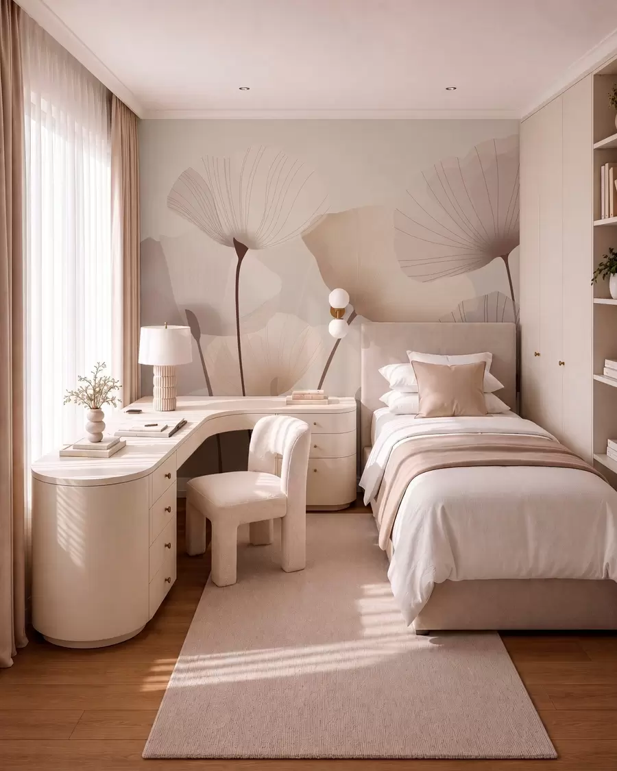 wall murals Елегантне латице на високим стабљикама у пастелним нијансама w05212