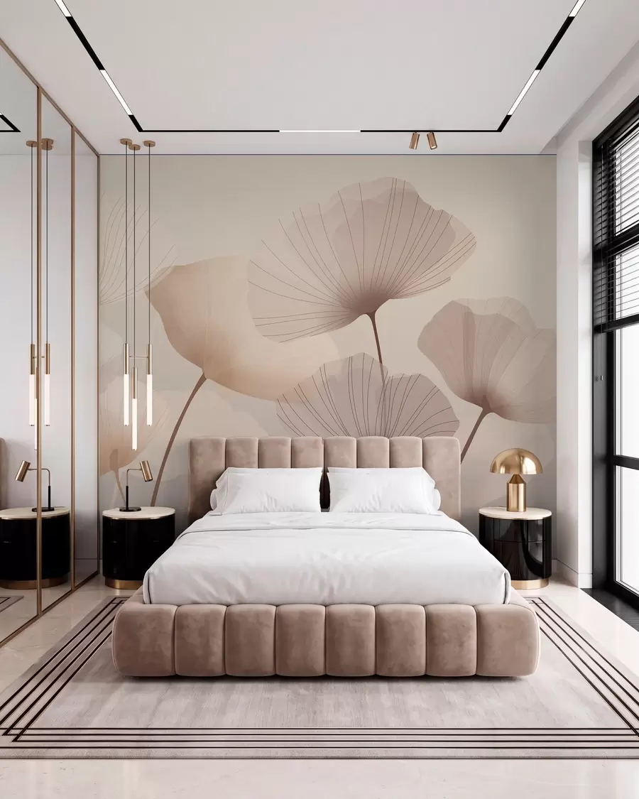 wall murals Елегантне латице на високим стабљикама у пастелним нијансама w05212
