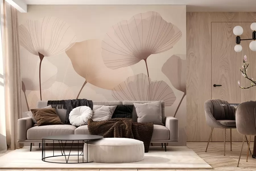 wall murals Елегантне латице на високим стабљикама у пастелним нијансама w05212