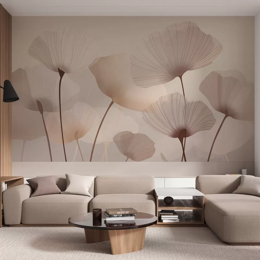 wall murals Елегантне латице на високим стабљикама у пастелним нијансама w05212