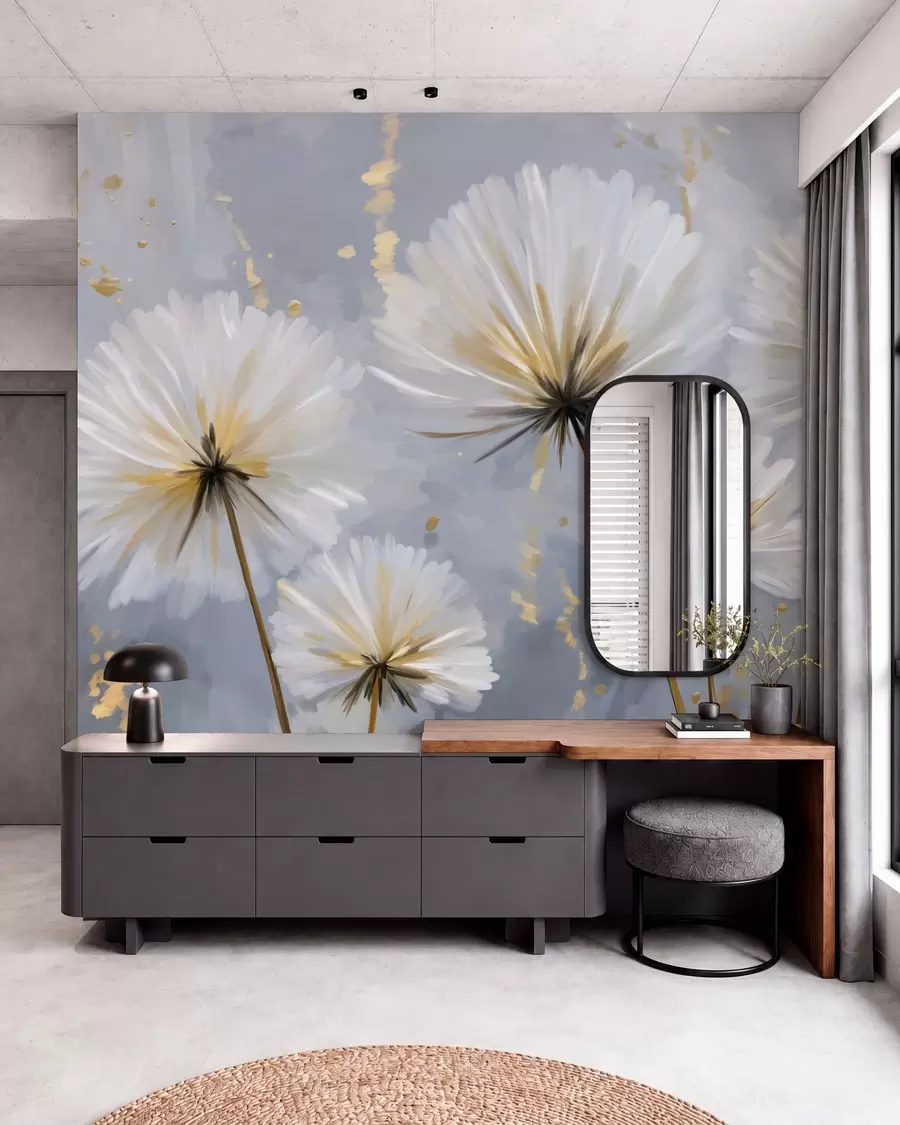wall murals бујни маслачци у сликовитом стилу w05570