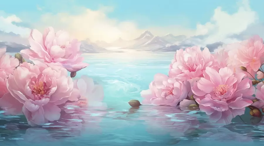 wall murals Језеро са цвећем w05621