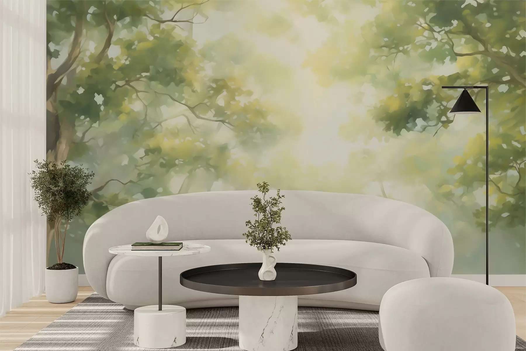 wall murals Апстрактна имитација слике грана дрвећа w05588