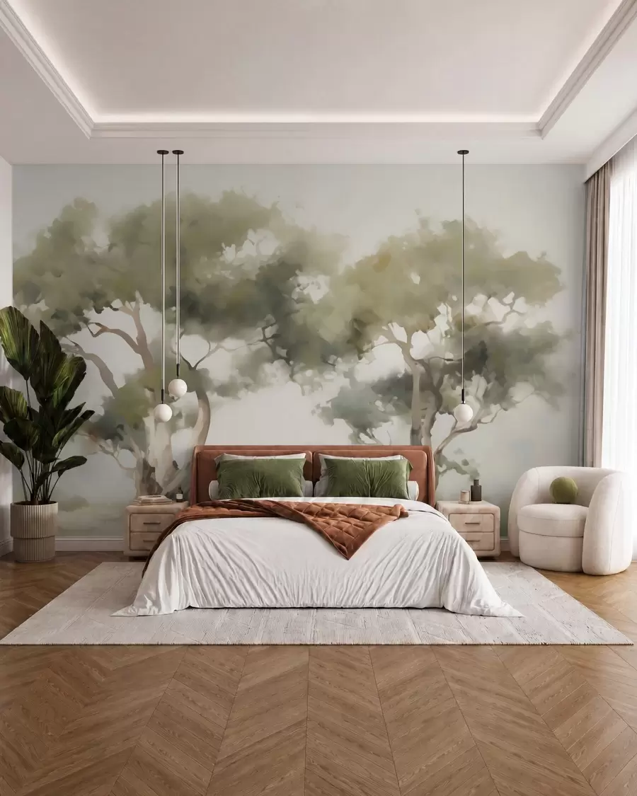 wall murals Апстрактно дрвеће имитација сликарства w05638