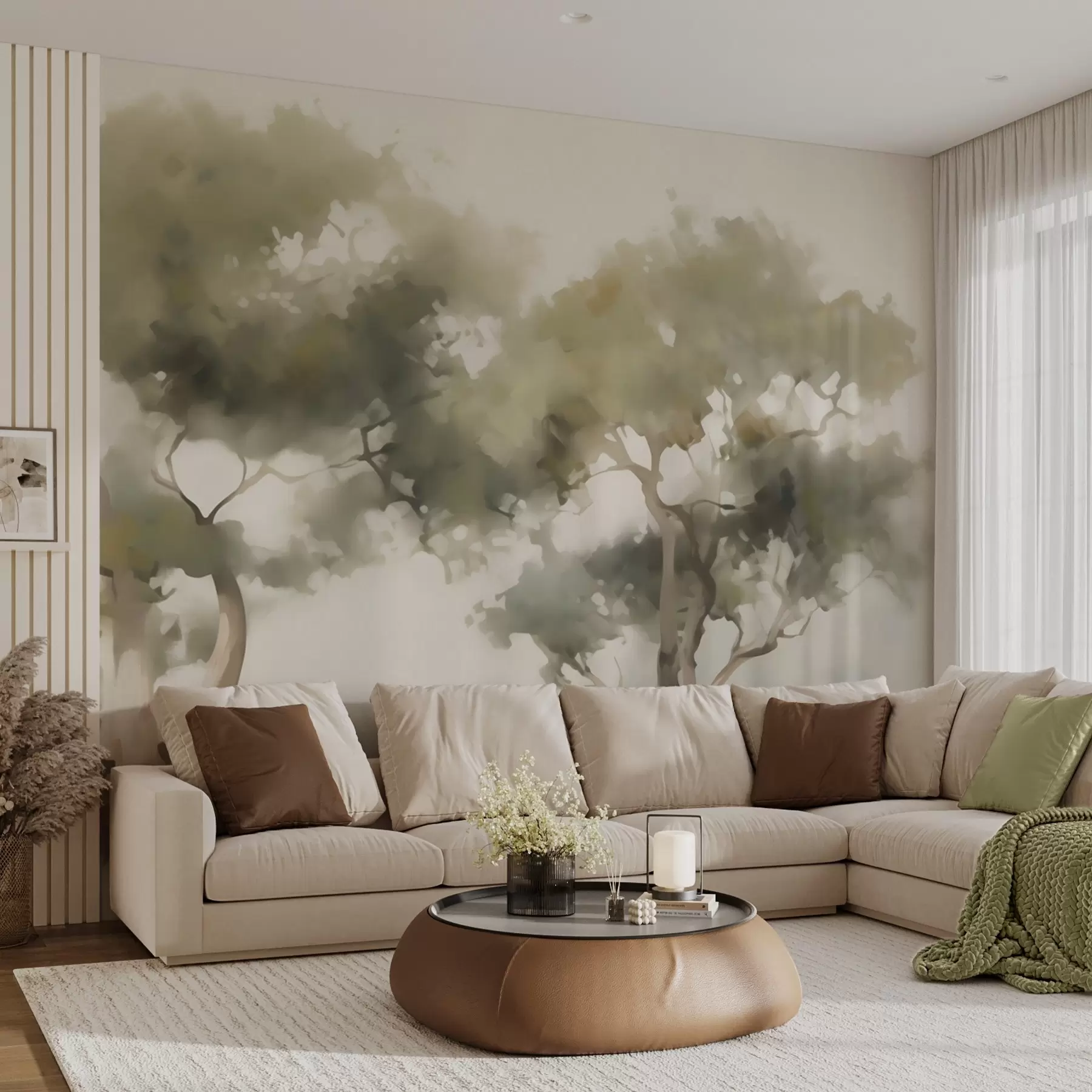 wall murals Апстрактно дрвеће имитација сликарства w05638