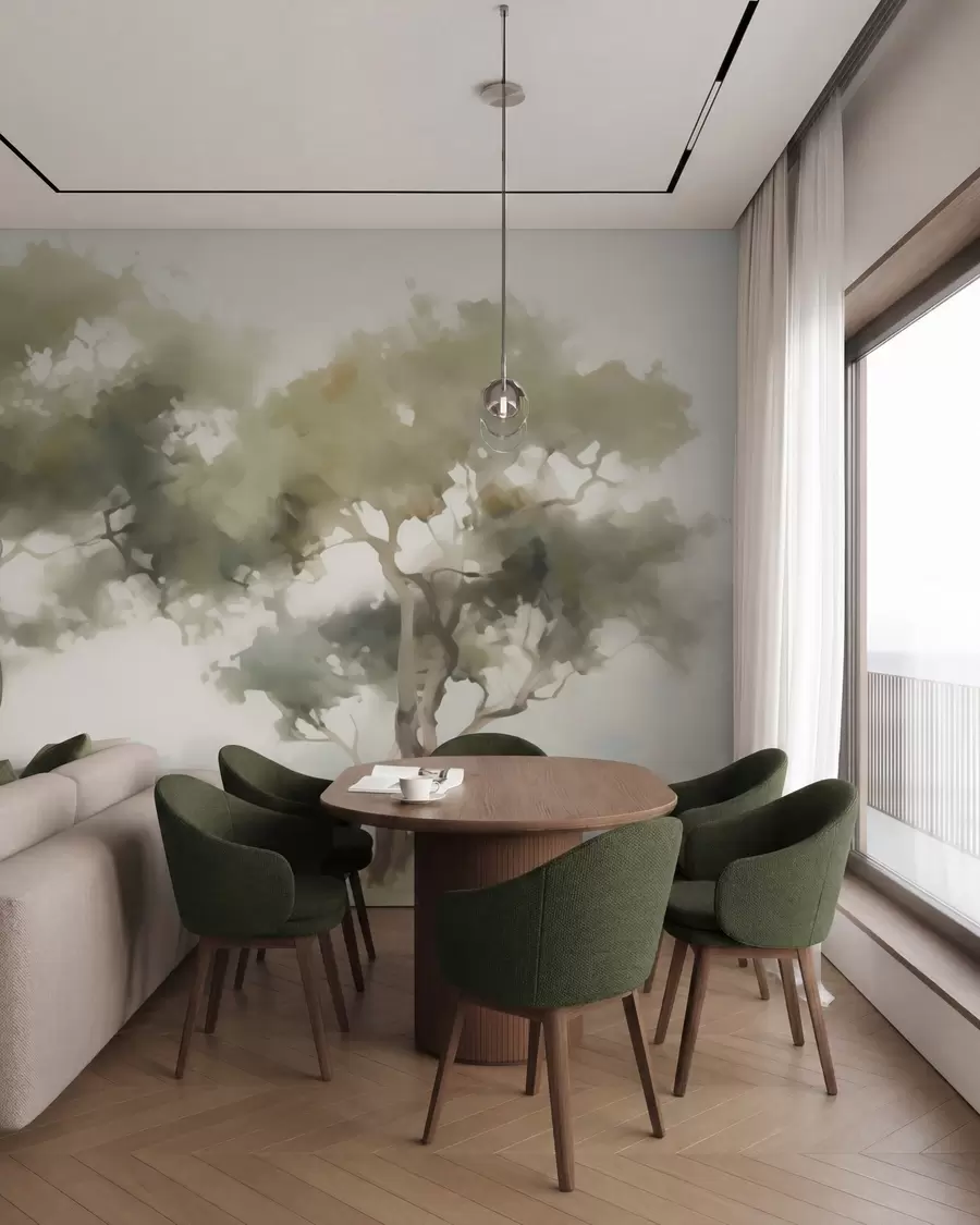 wall murals Апстрактно дрвеће имитација сликарства w05638