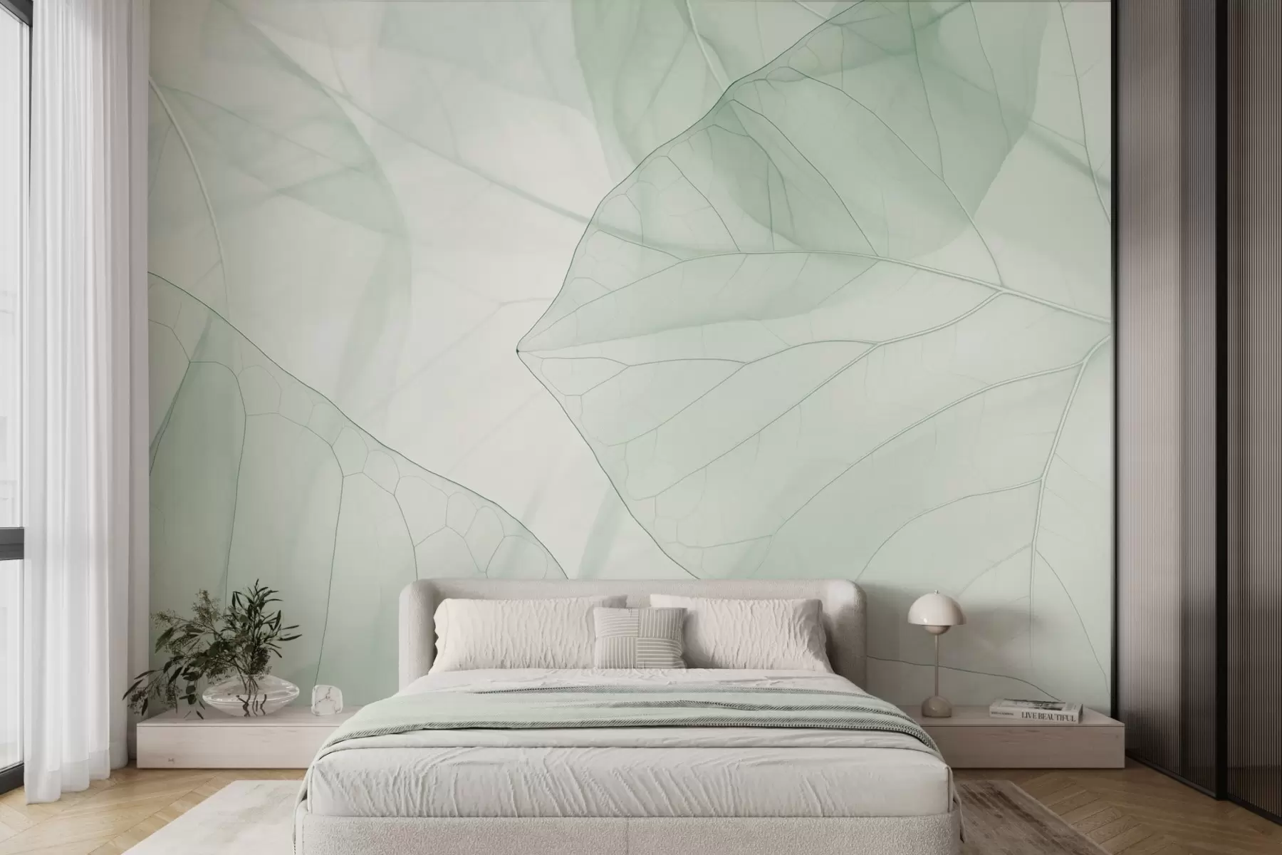wall murals Апстрактне вене лишћа w05474