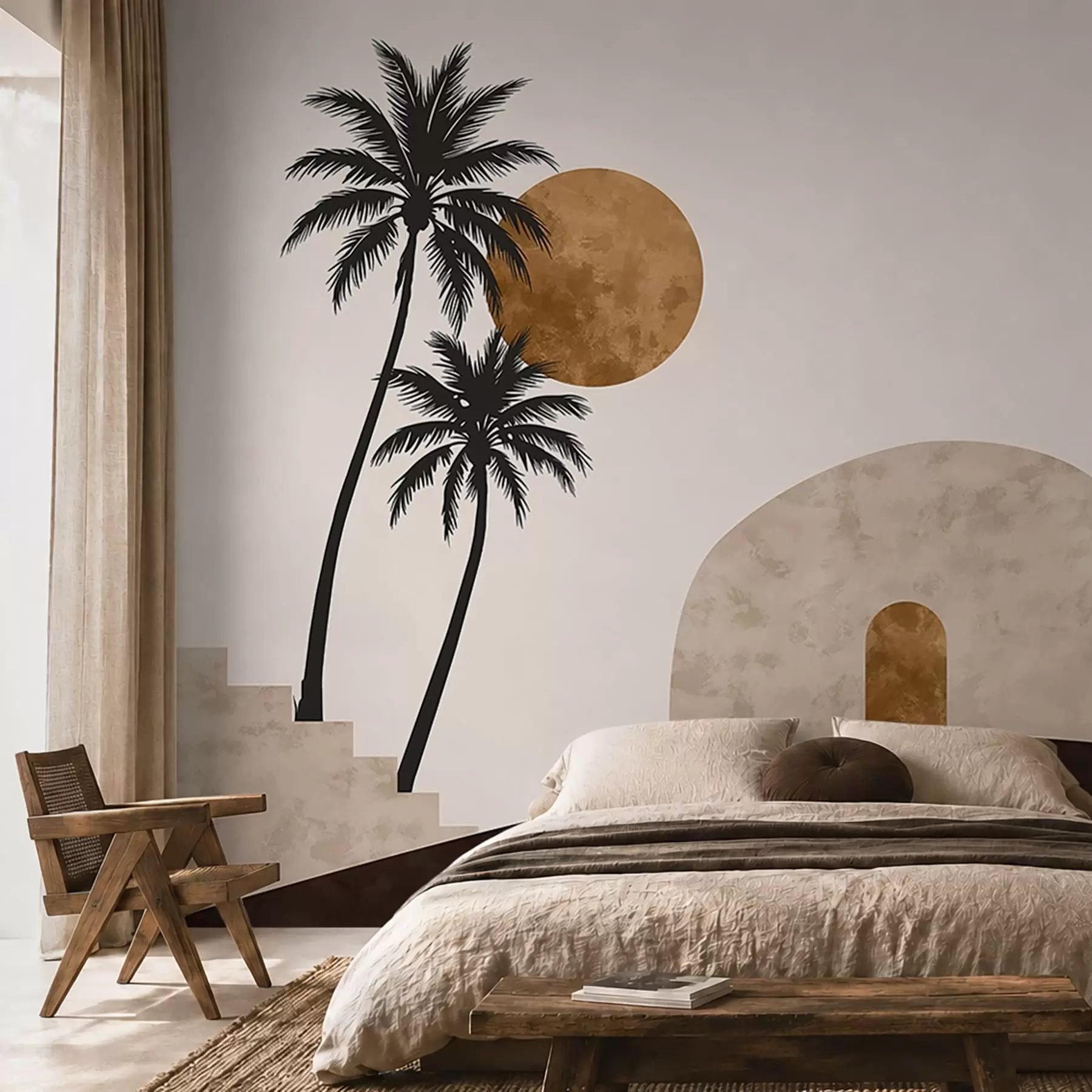 wall murals Палме и лук под топлим сунцем w05547