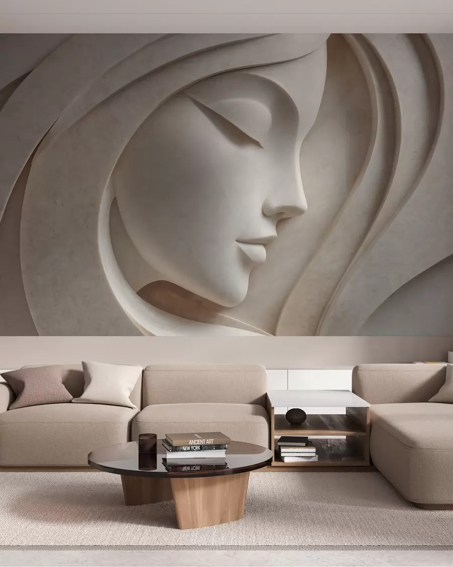wall murals Женски профил у стилу барељефа w05569