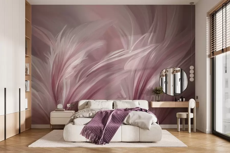wall murals Елегантно перје у нијансама ружичасте w05658v1