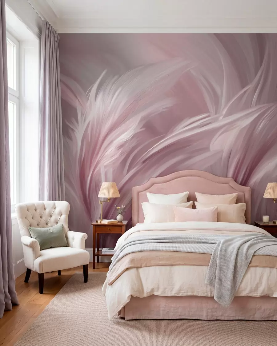 wall murals Елегантно перје у нијансама ружичасте w05658v1