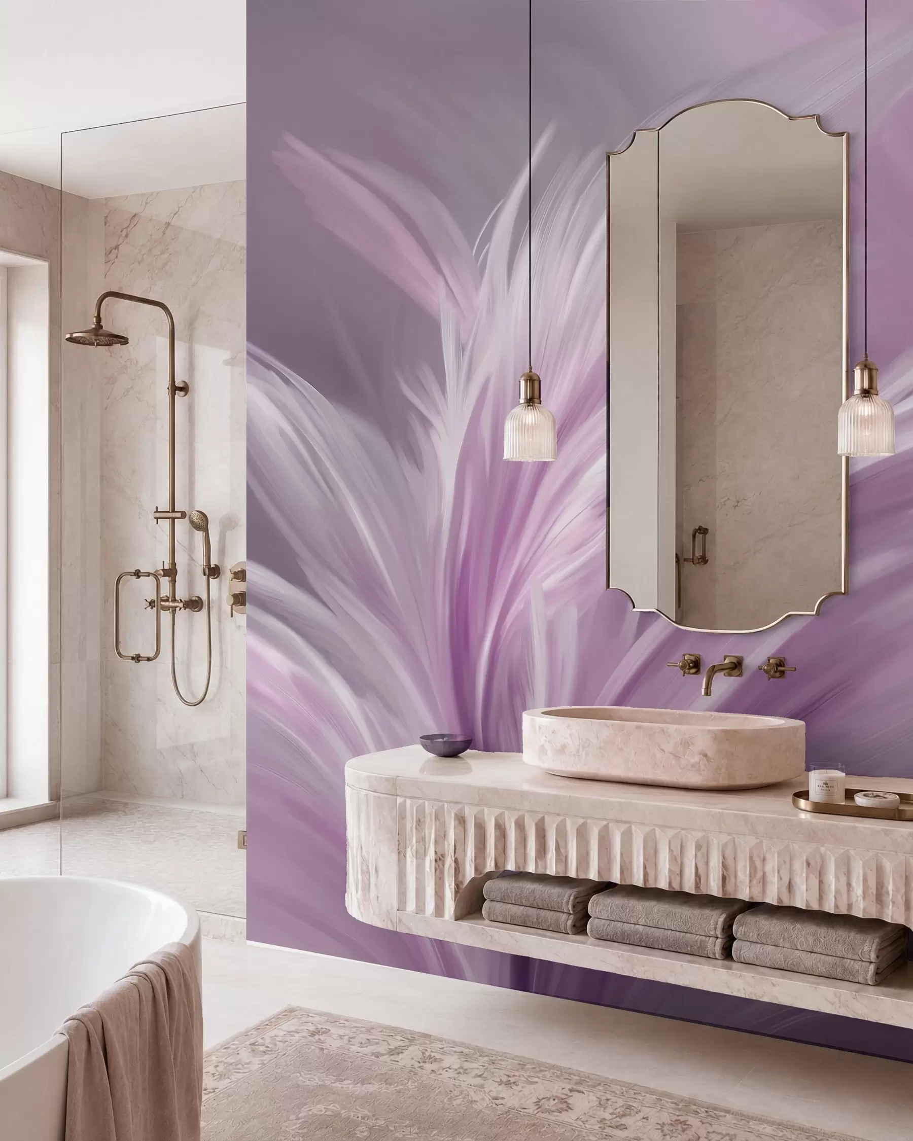 wall murals Елегантно перје у нијансама љубичасте w05658v2