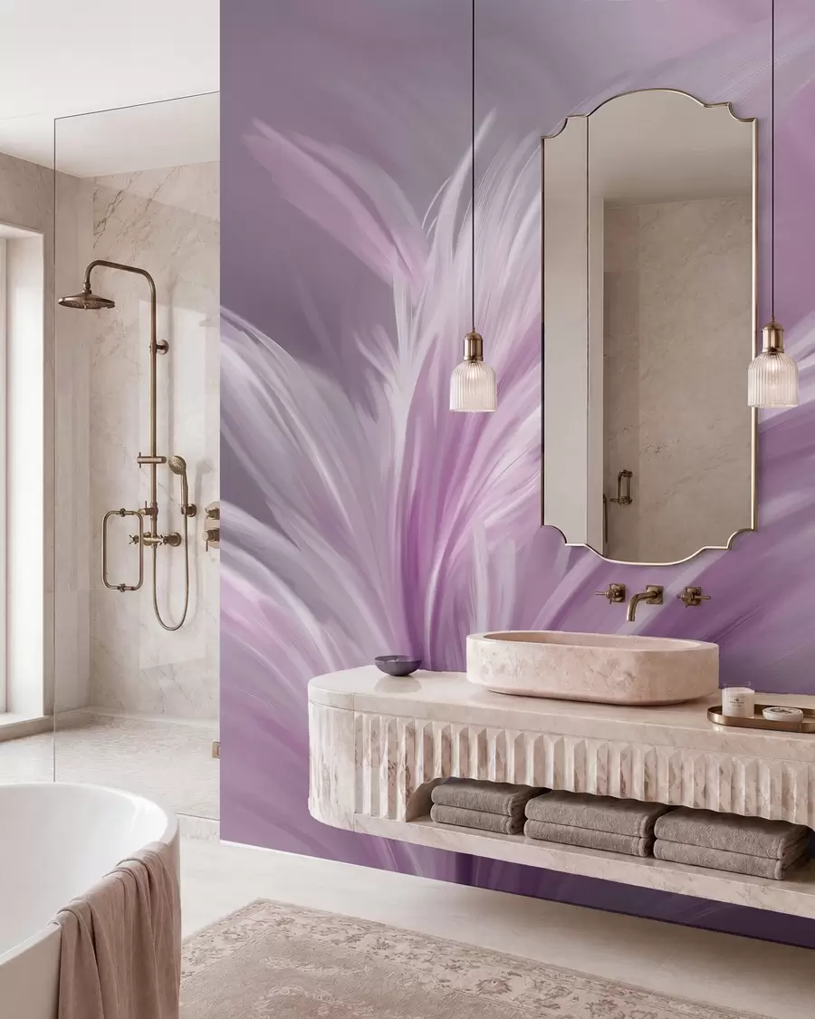 wall murals Елегантно перје у нијансама љубичасте w05658v2