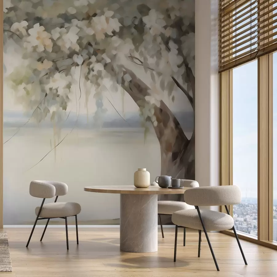 wall murals Имитација слике дрвета поред језера w05670
