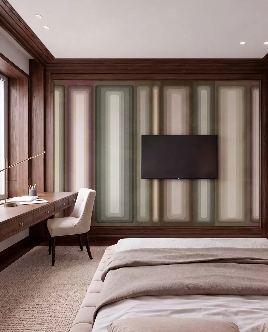 wall murals Текстурирани апстрактни вертикални заобљени правоугаоници у пригушеним тоновима смеђе, беж и бледо ружичасте боје w09905