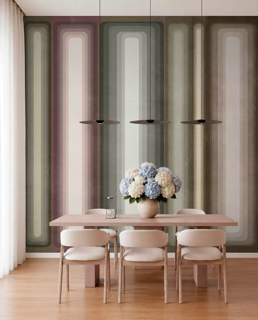 wall murals Текстурирани апстрактни вертикални заобљени правоугаоници у пригушеним тоновима смеђе, беж и бледо ружичасте боје w09905