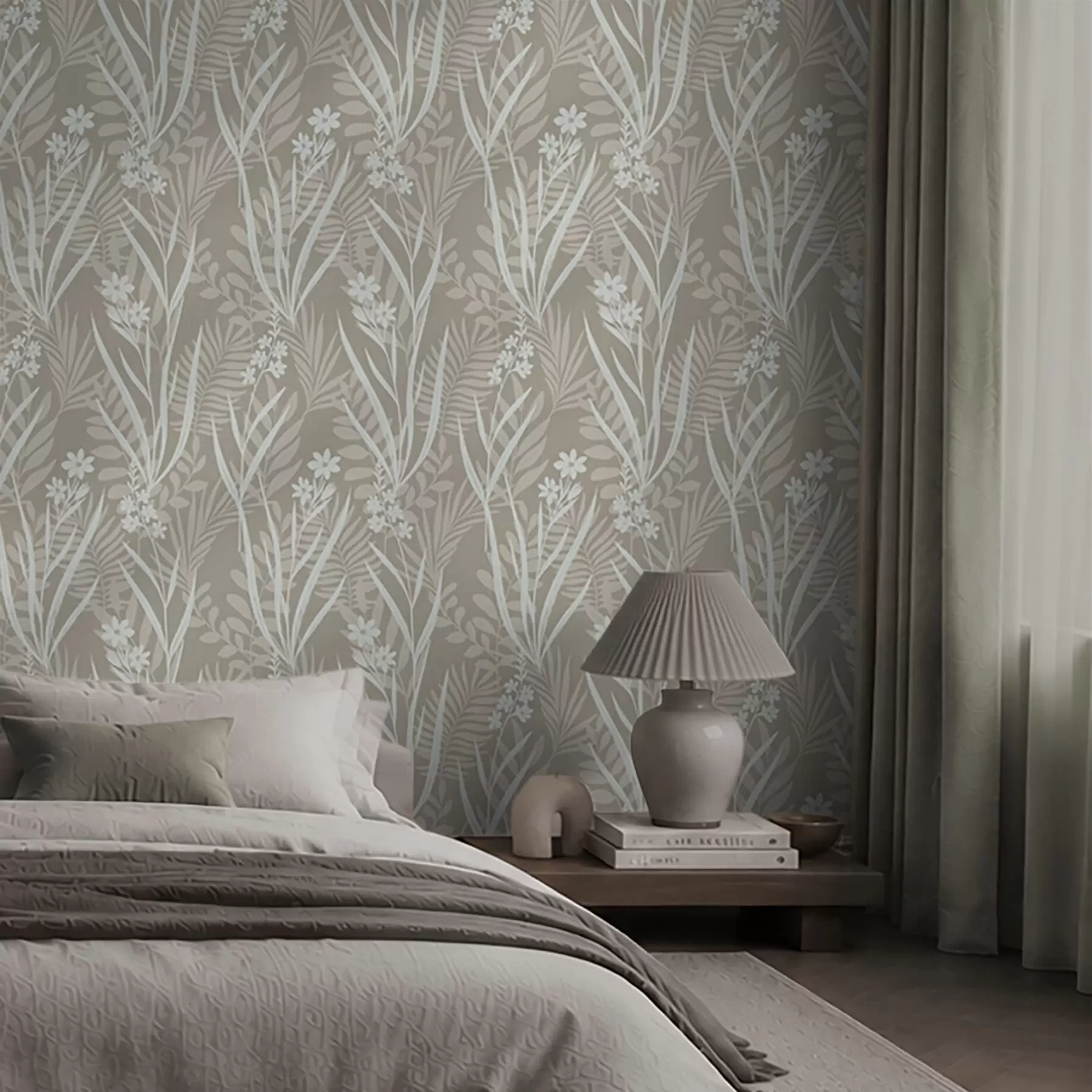 wall murals Светле ливадске биљке на беж позадини a00444