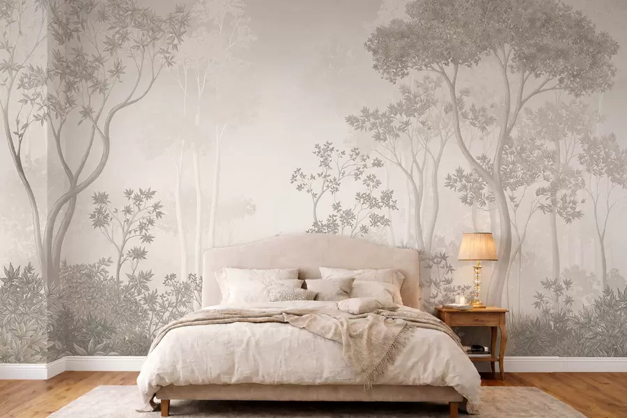 wall murals Светло магловита шума у меким неутралним тоновима w05700v1