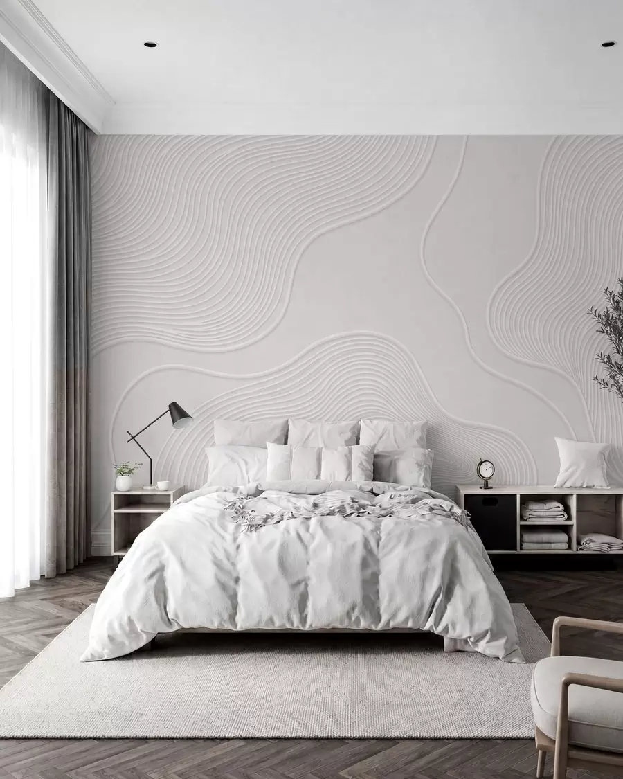 wall murals Апстрактни рељеф са течним таласастим линијама w05689