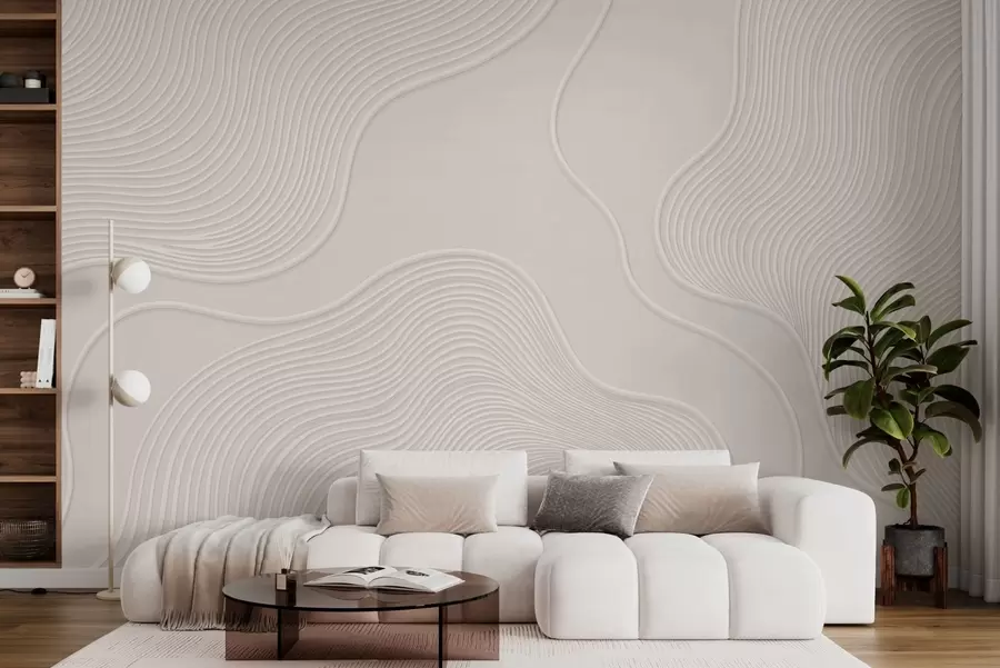 wall murals Апстрактни рељеф са течним таласастим линијама w05689